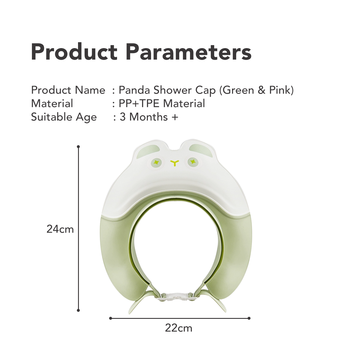 Sakumini Shower Cap Topi Keramas Anak Bayi Pelindung Mata Saat Mandi Anti Slip Motif Panda - Image 4