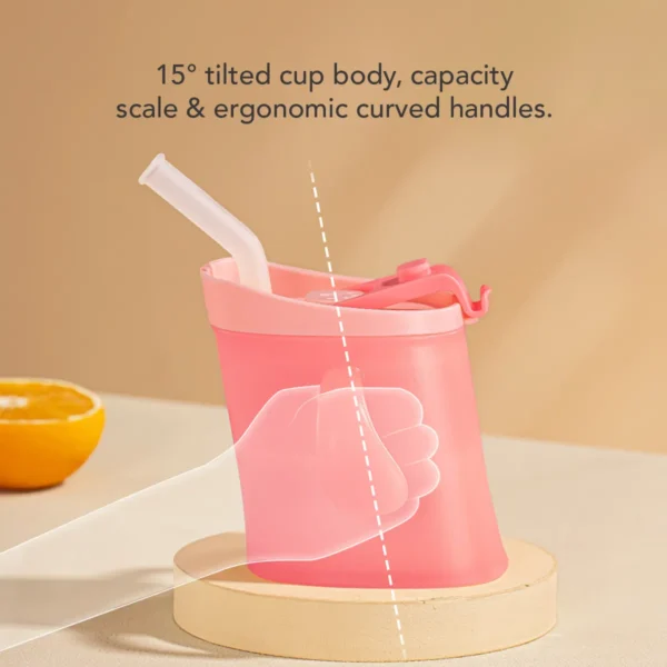 Sakumini 3in1 Curve Straw Training Cup Gelas Minum Sedotan Anak Anti Tumpah 250ml - Image 8