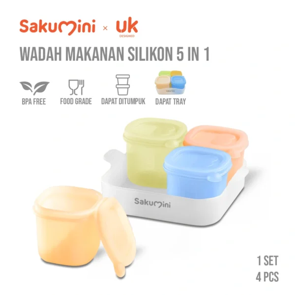 Sakumini PP Food Container Wadah MPASI Tray Storage Box Anak Bayi