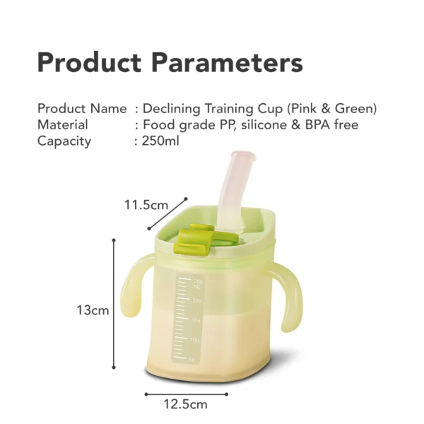 Sakumini 3in1 Curve Straw Training Cup Gelas Minum Sedotan Anak Anti Tumpah 250ml - Image 9
