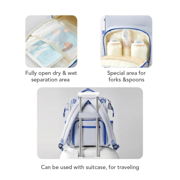 Sakumini Diaper Bag Travel Backpack Tas Popok Perlengkapan Multifungsi Anak Bayi Waterproof - Image 8