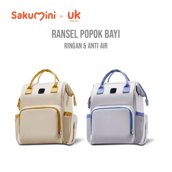 Sakumini Diaper Bag Travel Backpack Tas Popok Perlengkapan Multifungsi Anak Bayi Waterproof