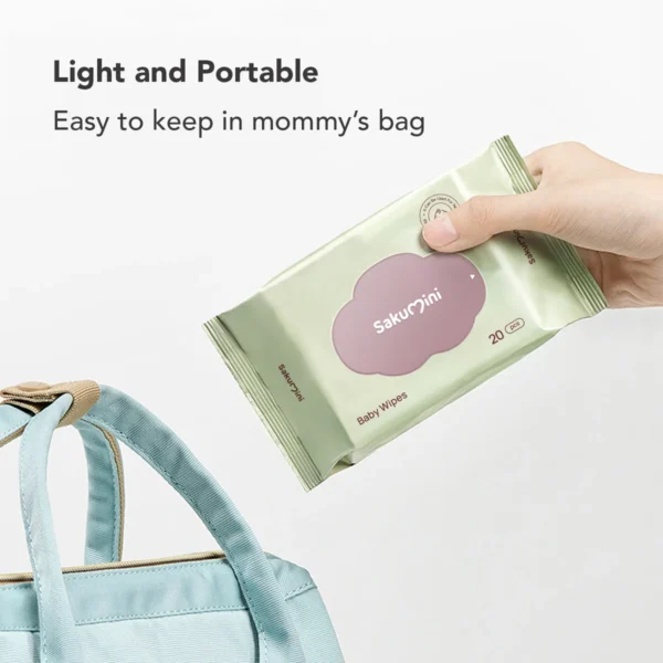 Sakumini Tisu Basah Bayi Wet Tissue Baby Wipes Hand Mouth Facial Tisu Wajah Lembut 20pcs Anti Bakteri - Image 2