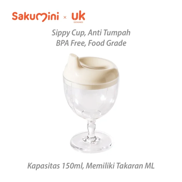 Sakumini Training Cup 2in1 Gelas Susu Anak Bayi Anti Tumpah Anti Sedat
