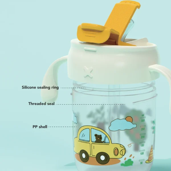 Sakumini 3in1 Training Cup Duckbill Straw Gelas Minum Sedotan Anak 300ml - Image 7