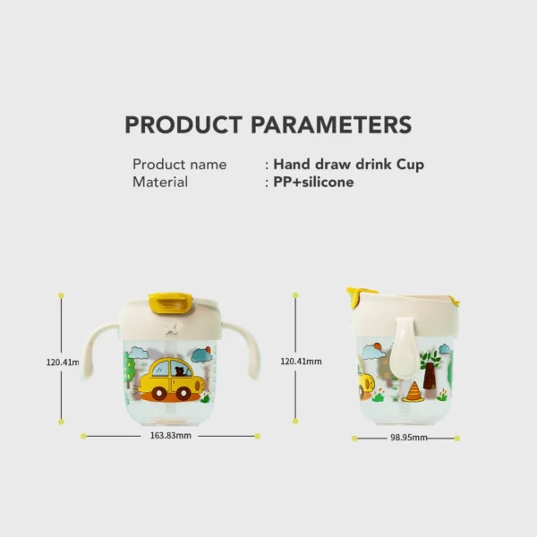 Sakumini 3in1 Training Cup Duckbill Straw Gelas Minum Sedotan Anak 300ml - Image 9