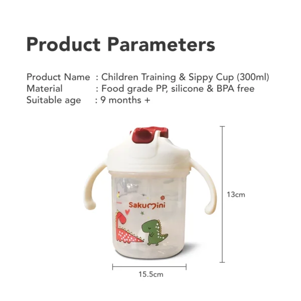Sakumini 3in1 Gelas Minum Sedotan Anak Training Straw Sippy Cup Anak Bayi - Image 9