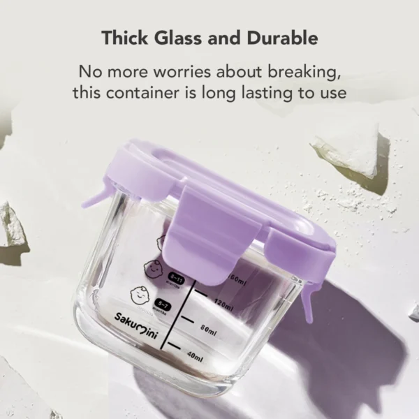 Sakumini Glass Food Container 3in1 Storage Jar Bowl Wadah Gelas Kaca Borosilikat Mpasi Bayi - Image 4