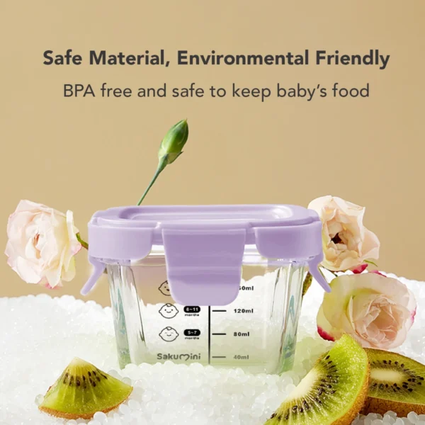 Sakumini Glass Food Container 3in1 Storage Jar Bowl Wadah Gelas Kaca Borosilikat Mpasi Bayi - Image 8